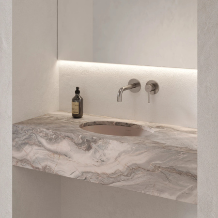 SHELL M+ umywalka podblatowa, 38 x 25 cm, dune beige mat