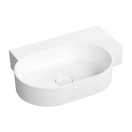 OVO M+ umywalka nablatowa/wisząca - prawa, 64 x 44 cm, biały połysk