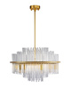 Lampa wisząca LUXORIA 50 cm - żyrandol kryształowy, złoty