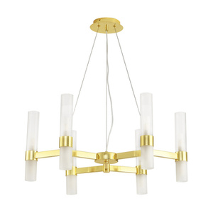 Lampa wisząca CANDELA-6, 70 cm - 6-ramienna oprawa sufitowa złota