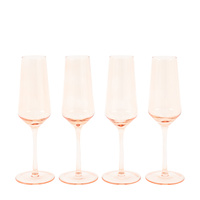 Flute Glass Amber (4pk) 74x74x230mm