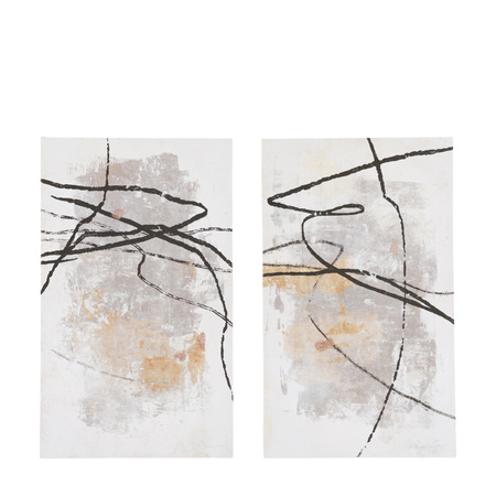 Obraz w ramie „Tangle” – biały, 60 × 3 × 100 cm, zestaw 2 szt.