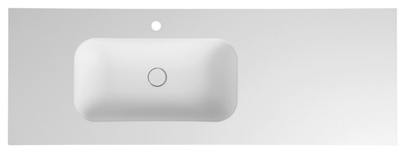 ARUBA umywalka lewa, 130x51,5 cm, Rockstone biały mat