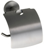 X-ROUND GUN METAL wieszak na papier toaletowy, z klapką, gun metal