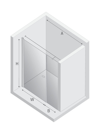 Drzwi wnękowe NEW SOLEO BLACK 1D U 150x195 szkło czyste 6mm Active Shield 2.0 - wsp. równoległy