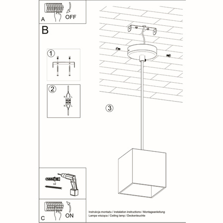 Lampa wisząca QUAD 1 czarny