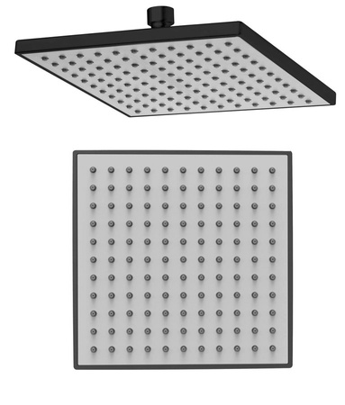 Deszczownia, 200x200mm, ABS/czarny mat