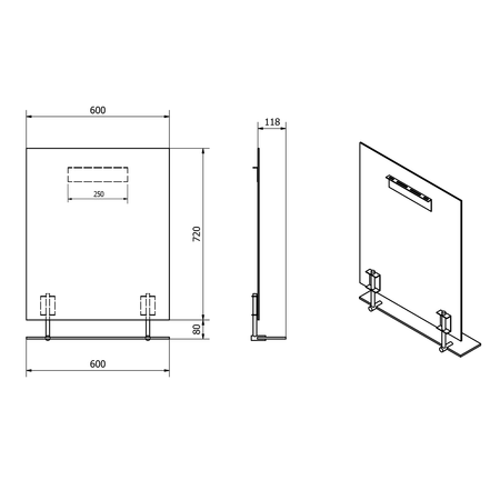 WEGA lustro z półką 60x80cm