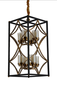 LAMPA WISZĄCA LOFT CZARNO-MOSIĘŻNA QUADRATO DUO