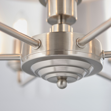 Highclere 6 Pendant Light Chrome & Natural