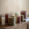 Pillar Candle Rustic Taupe 150x150x150mm