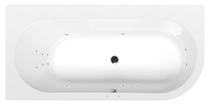 ASTRA L wanna z hydromasażem, 165x80x48cm, Attraction Hydro, chrom