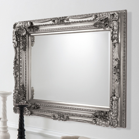 Rzeźbione lustro Louis w kolorze srebrnym 1190 x 890 mm