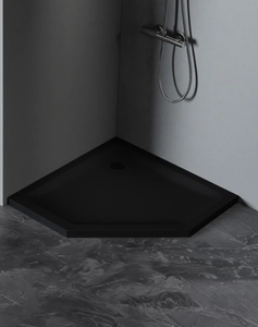 Brodzik MILD SATIN akrylowy pięciokątny 80x80x4,5 czarny