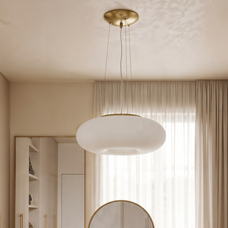 NOWOCZESNA LAMPA WISZĄCA BIAŁO-ZŁOTA BIANTE D38
