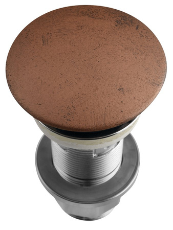 Korek umywalkowy 5/4'', klik-klak, betonowy grzybek, 10-80mm, miedź mat