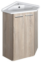ZOJA szafka umywalkowa narożna 39x74x39cm, dąb platin