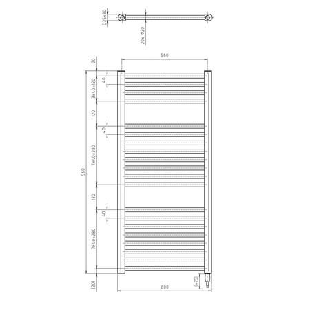 DIRECT-E grzejnik elektryczny 600x960 mm, 400 W, biały