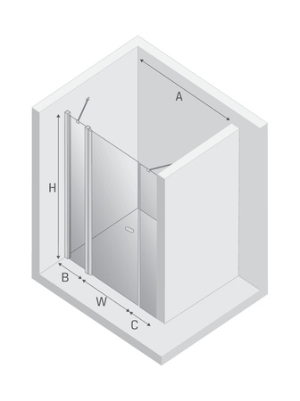 Drzwi wnękowe NEW SOLEO LIGHT GOLD 1D U 110x195 szkło czyste 6mm Active Shield 2.0