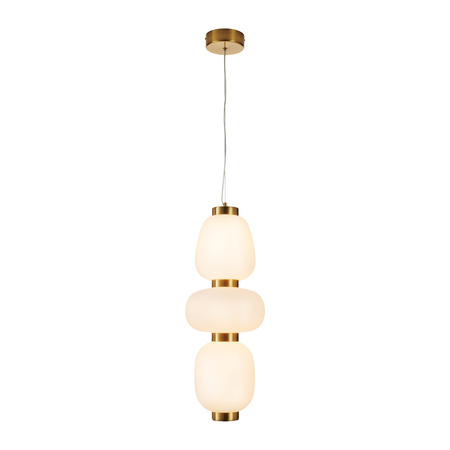 Lampa wisząca BRILLA-3, 23 cm - LED, złota, nieregularne białe kule