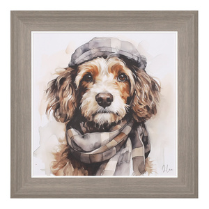 Obraz w ramie „Archie” – brązowy, 38 × 1,5 × 38 cm