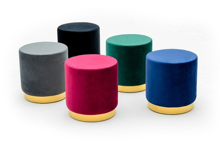 Pufa MARGO burgund - welur, podstawa złota