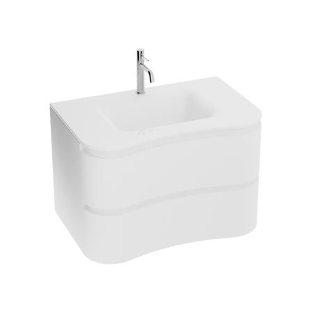 Szafka wisząca z umywalką szklaną Ontario White 800