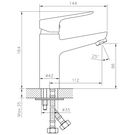 SCHMITZ bateria umywalkowa, chrom