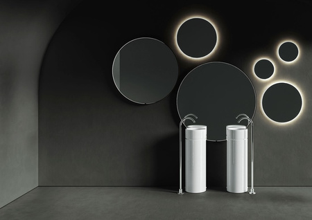 OKE umywalka ceramiczna nablatowa, Ø 30 cm, biały