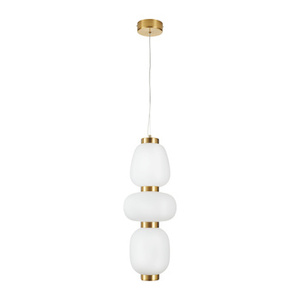 Lampa wisząca BRILLA-3, 23 cm - LED, złota, nieregularne białe kule