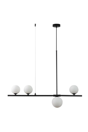 Lampa wisząca MODERNO 80 cm -czarna z białymi kloszami