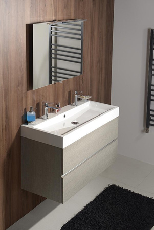 ORINOKO umywalka kompozytowa podwójna 100x42 cm, biały