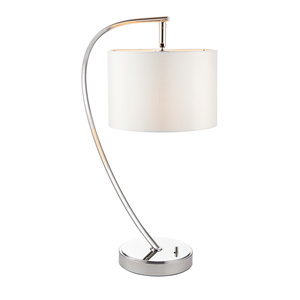 Lampa stołowa Josephine – błyszczący nikiel / vintage biały, 20 × 25 × 45 cm