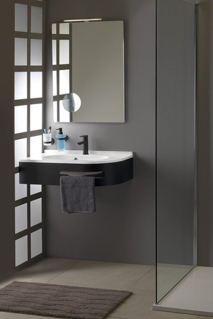 PULSE wspornik z wieszakiem na ręczniki, lewy, czarny mat