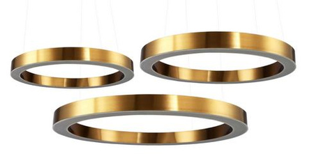Lampa wisząca CIRCLE 3 40+60+60 cm - LED, ringi mosiądz szczotkowany na 1 podsufitce
