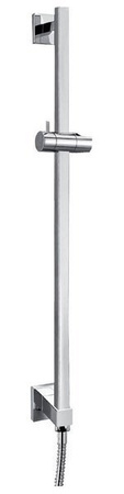 Uchwyt prysznicowy z odpływem wody, przesuwny, kwadratowy, 600mm, chrom