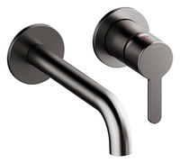 Silhouet Zestaw elementów 180 mm zewnętrznych z wylewką podtynkowej baterii umywalkowej szczotkowany grafit pvd