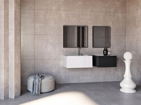 KANAAL umywalka ceramiczna 80x46,5cm, czarny mat