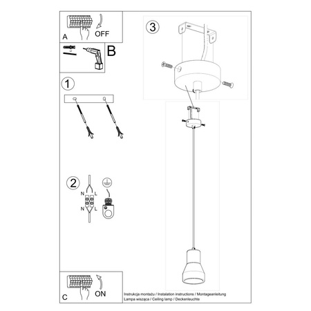 Lampa wisząca QUBIC szara