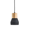 Lampa wisząca CONCRETE 12 cm- czarny beton, drewno