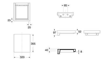 INKA blat ceramiczny 32x35,5cm, zebra