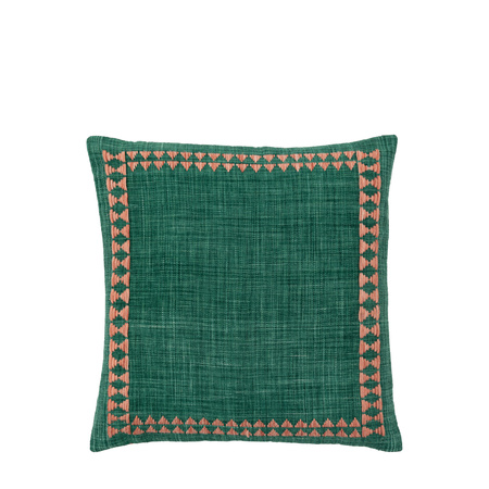 Kai Embroidered Border Cushion Green 450x450mm