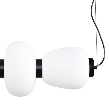 Lampa wisząca BRILLA-6, 125 cm - LED, czarny stelaż, nieregularne białe kule