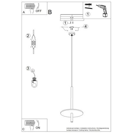 Lampa wisząca FELTRO 1 czarna/granatowa
