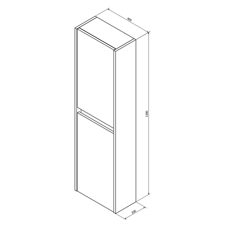 NIRONA szafka wysoka 40x140x20cm, 2 drzwiczki, lewe/prawe, dąb Sherwood