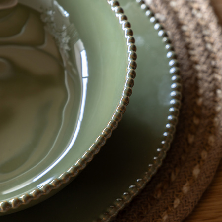 Organic Beaded Pasta Bowl Olive (4pk) 220x55mm