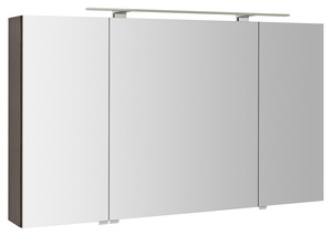 RIWA szafka z lustrem, oświetlenie LED, 3 drzwiczki, 121x70x17cm, sosna rustykalna