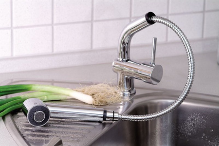 RHAPSODY bateria kuchenna z wysuwaną wylewką, chrom