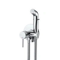 Bateria bidetowa podtynkowa z wężem i słuchawką typu bidetka, chrom