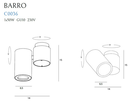 MAXLIGHT C0036 LAMPA SUFITOWA BARRO I BIAŁA